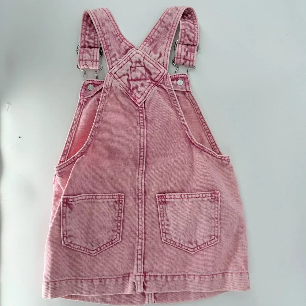 GAP Denim Pink Toddler‎ Overalls Dress Girl's Adjustable Straps 18-24 Months